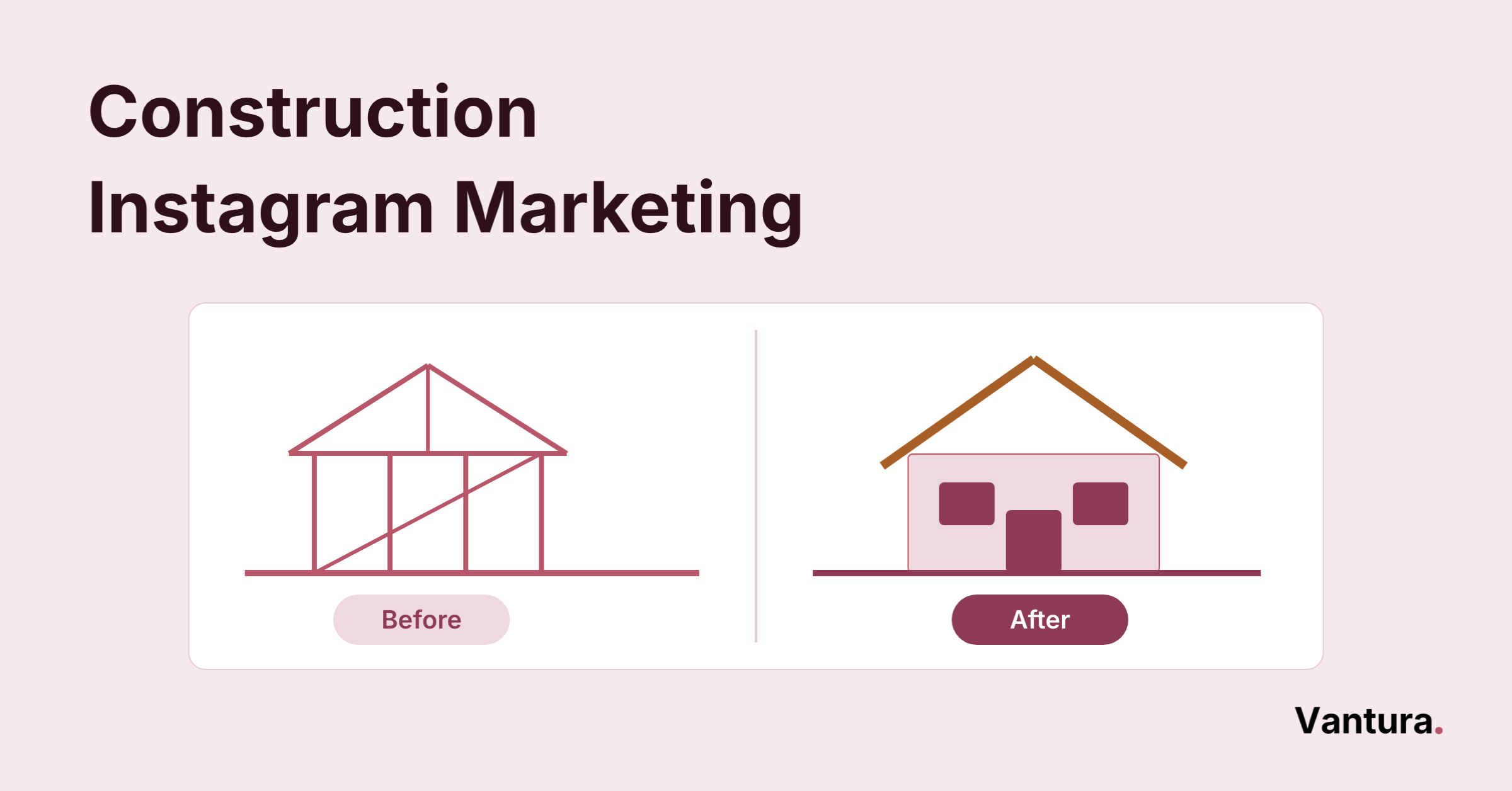 Construction Instagram marketing featured image of a vertical Reel frame showing a timber house frame on a job site