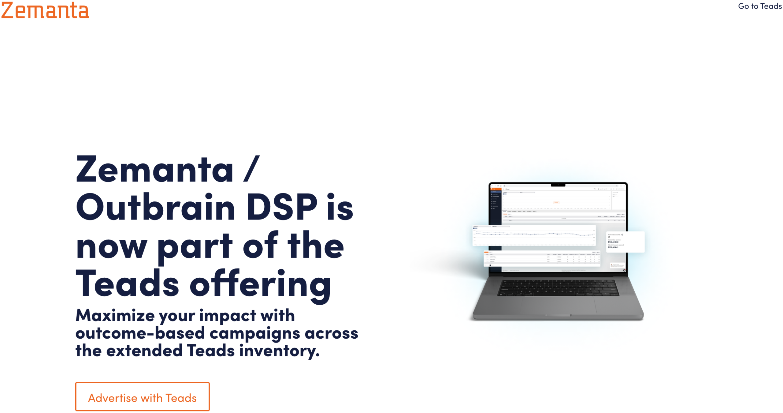 Zemanta website header and hero introducing its demand side platform for programmatic native advertising buyers